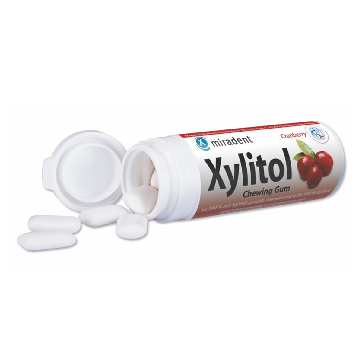 MIRADENT Xylitol Kaugummi Cranberry Dose 30 Stück