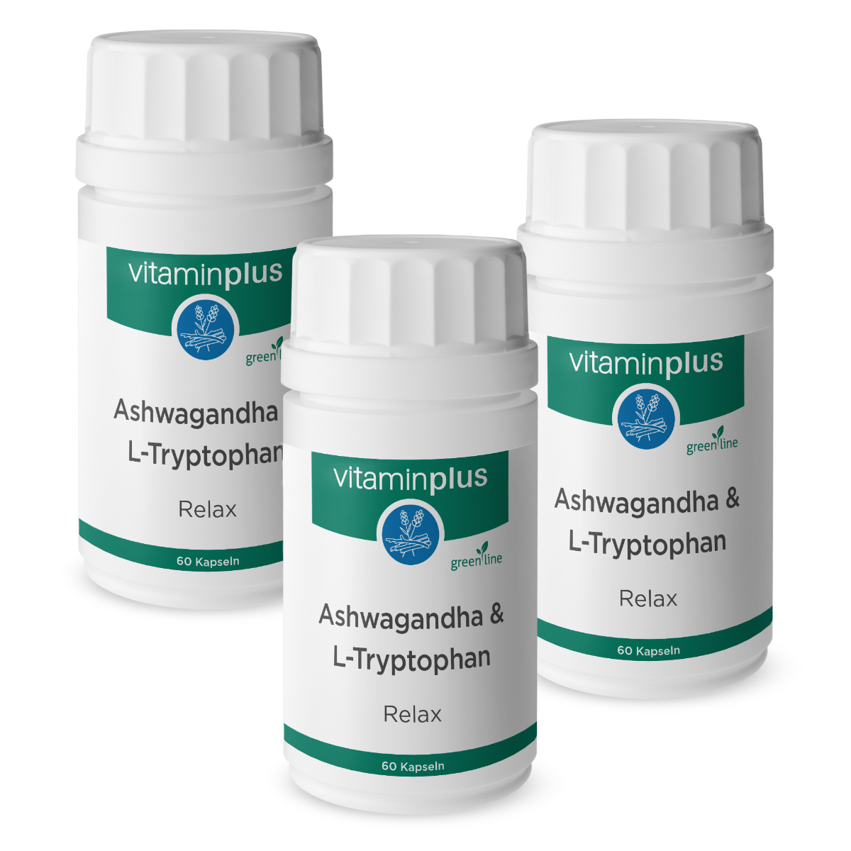 Vitaminplus Ashwagandha L-Tryptophan Relax Kapseln 3x 60 Stück