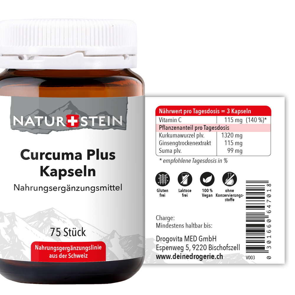 Naturstein Curcuma plus Kapseln 75 Stück