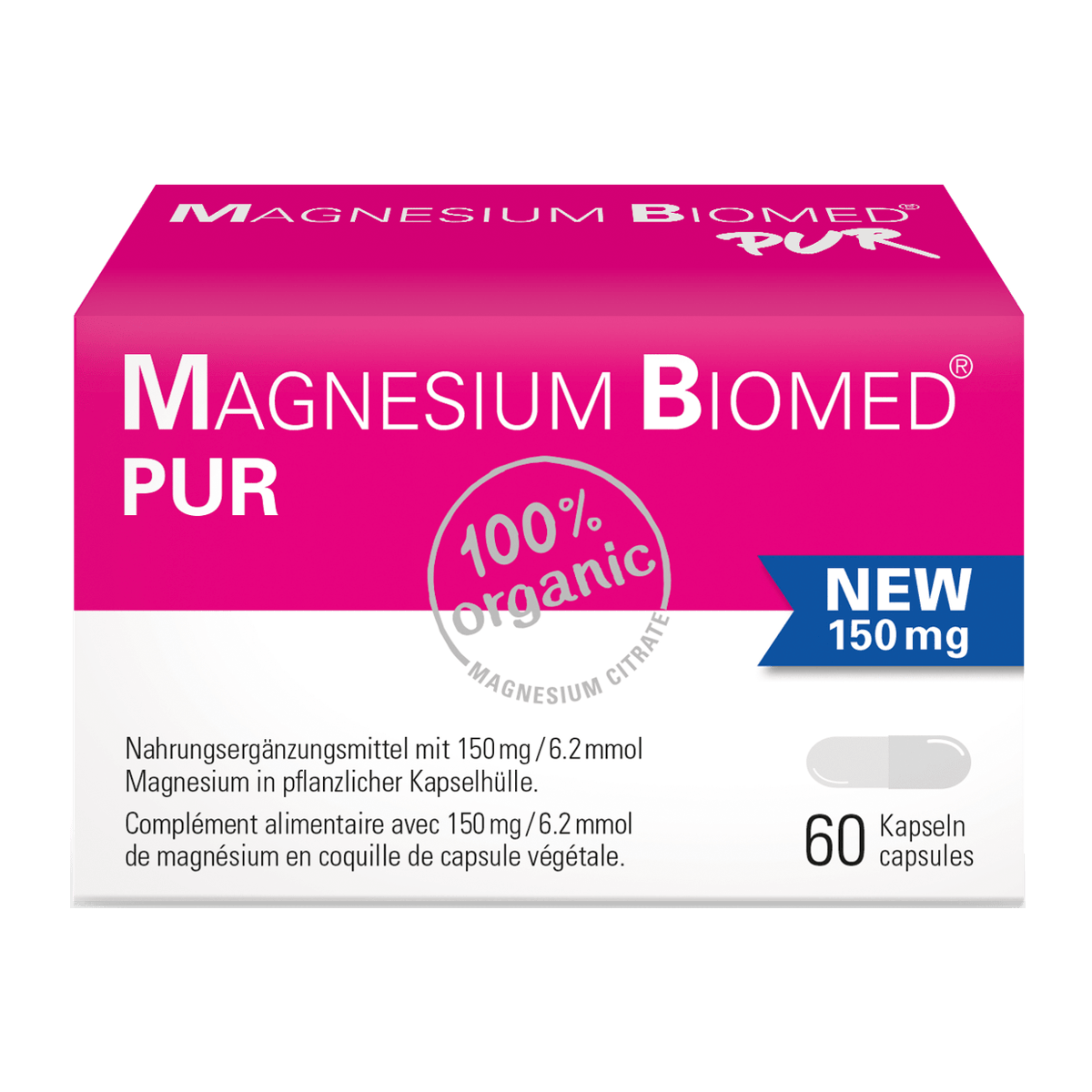 MAGNESIUM BIOMED PUR Kapseln 60 Stück