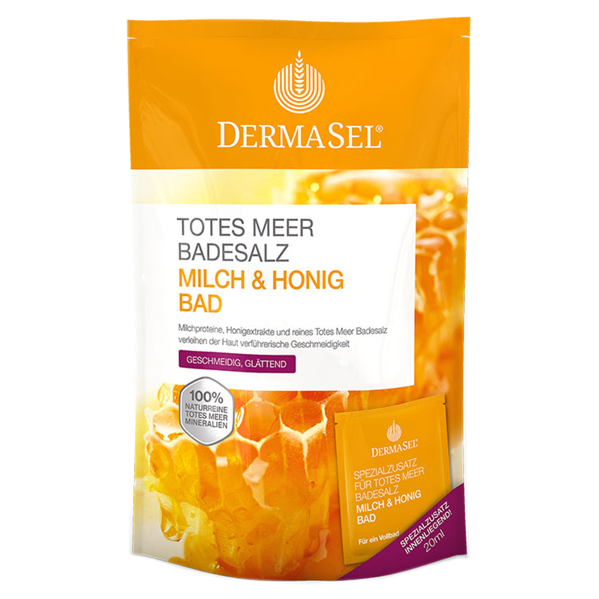 Dermasel Badesalz Milch & Honig Beutel 400 g