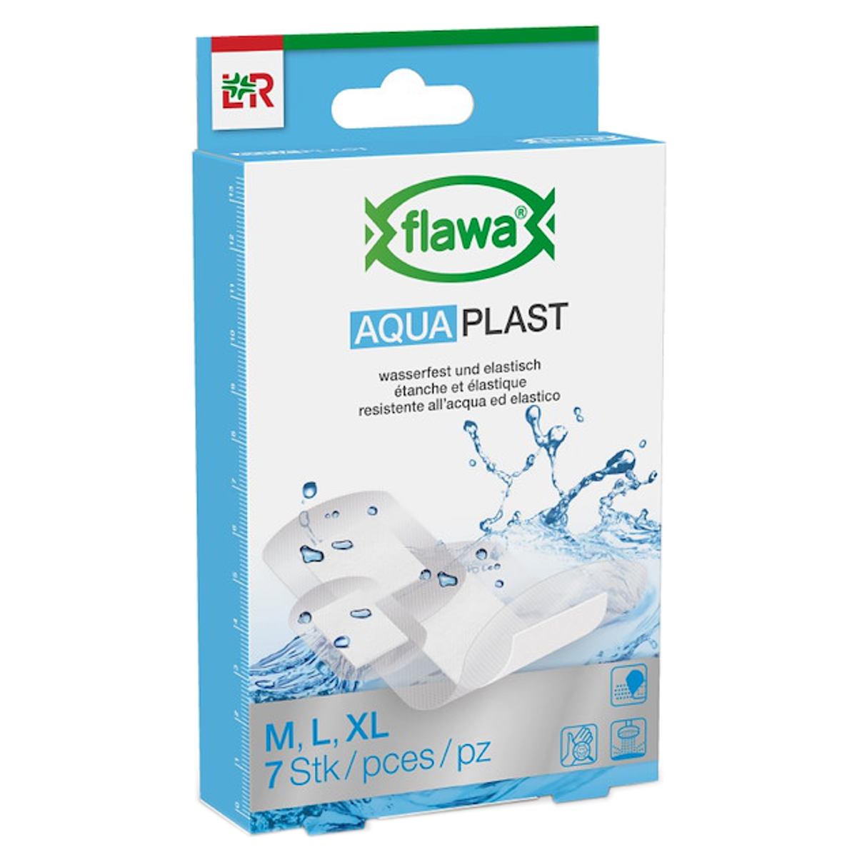 Flawa Aqua Plast Pflaster wasserfest 3 Grössen 7 Stück