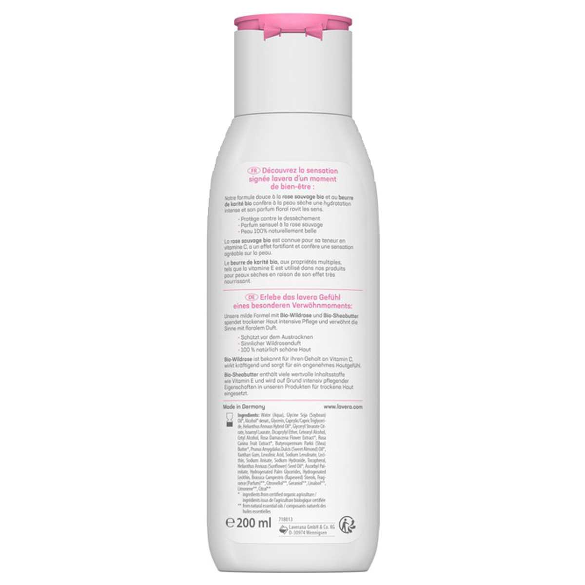 Lavera Bodymilk sanft bio Wildrose & bio Sheabutter 200 ml