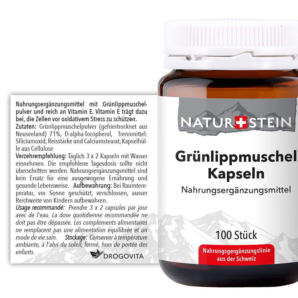 Naturstein Grünlippmuschel Kapseln 100 Stück