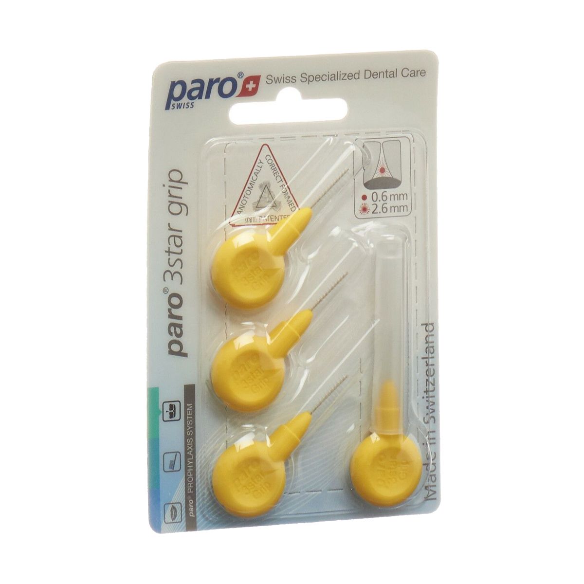 Paro 3Star-Grip 2,6mm gelb zylin 4 Stück