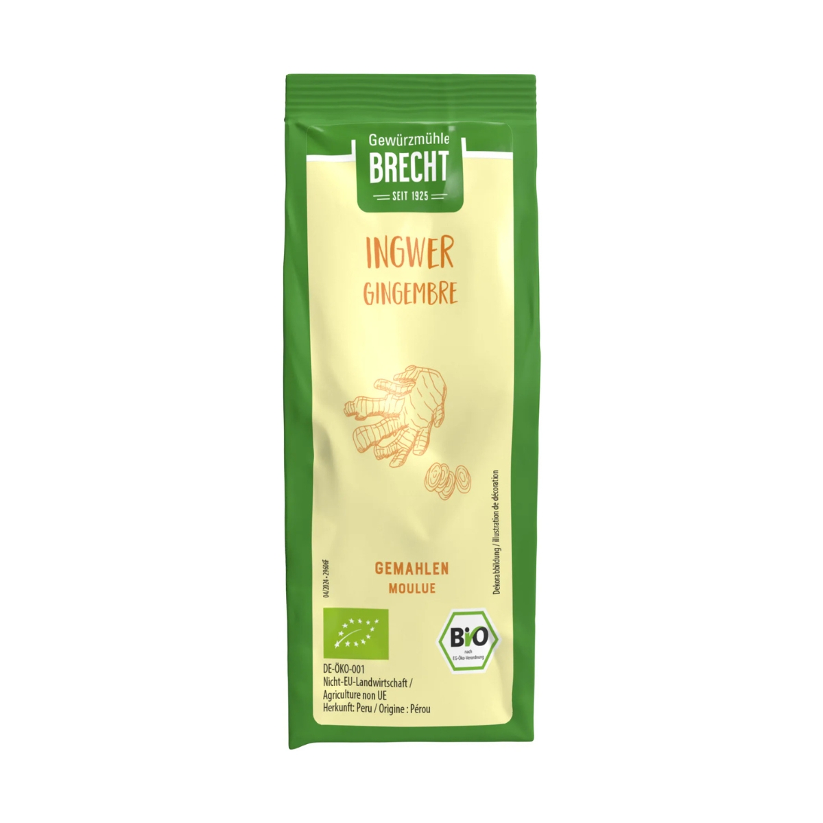 Brecht Ingwer gemahlen Bio refill Beutel 25 g