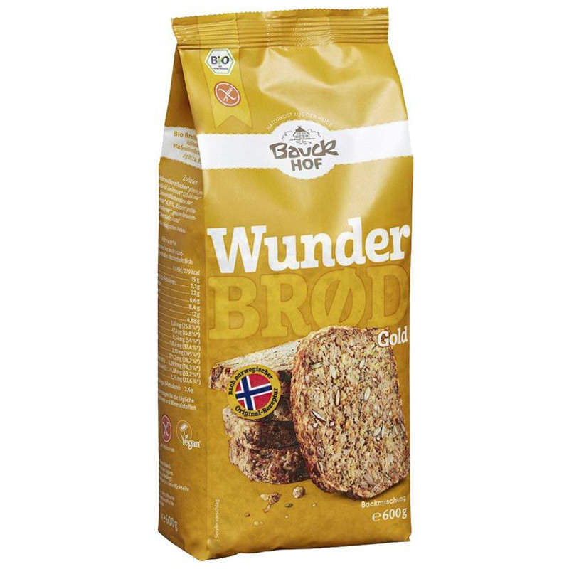 BAUCKHOF Wunderbrot Gold mit Kurkuma glutenfrei 600 g