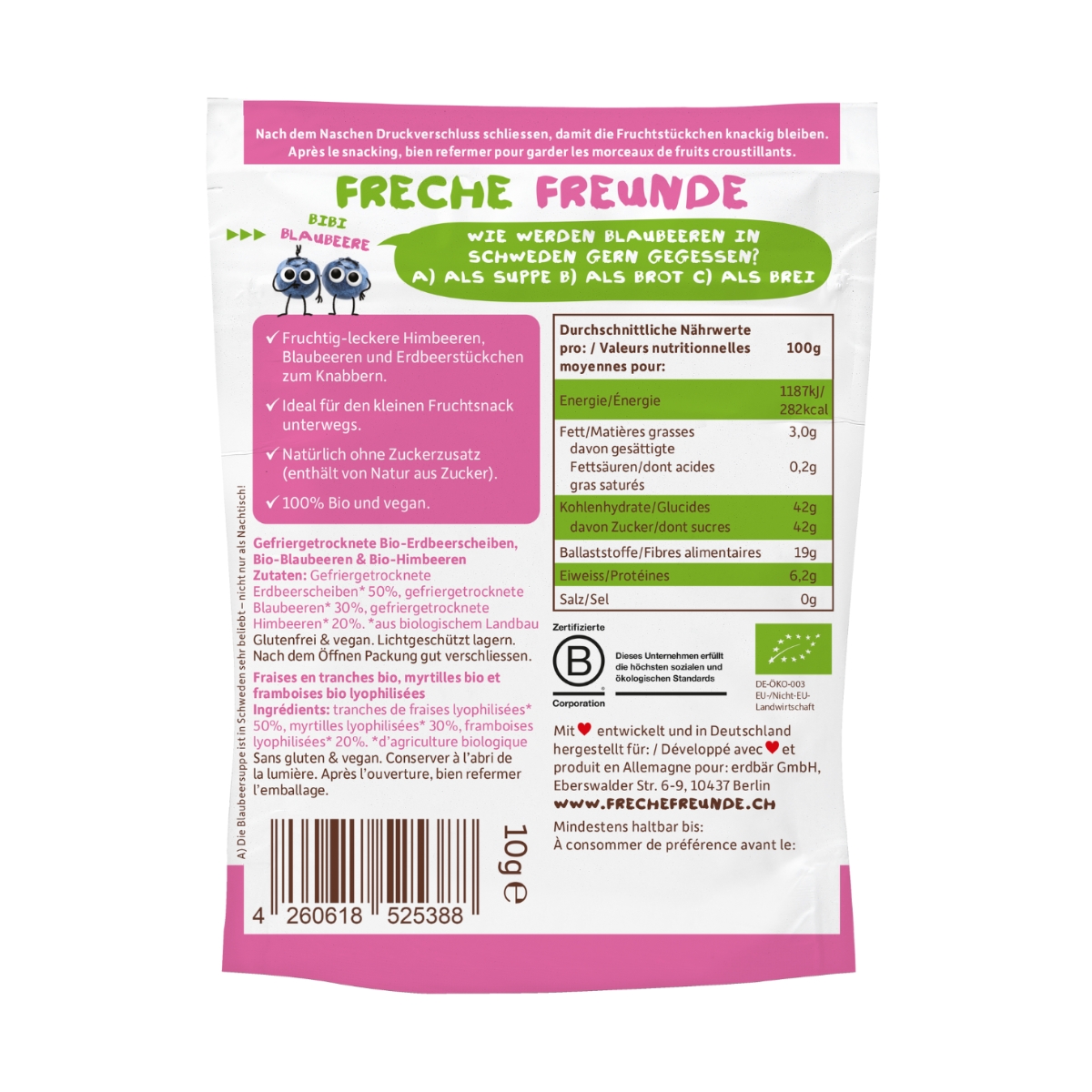 Freche Freunde Fruchtchips roter Beerenmix 10 g