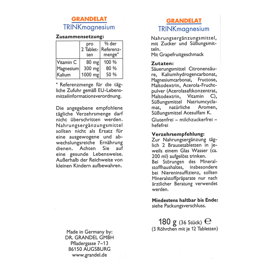 DR GRANDEL Magnesium Brausetabletten 36 Stück