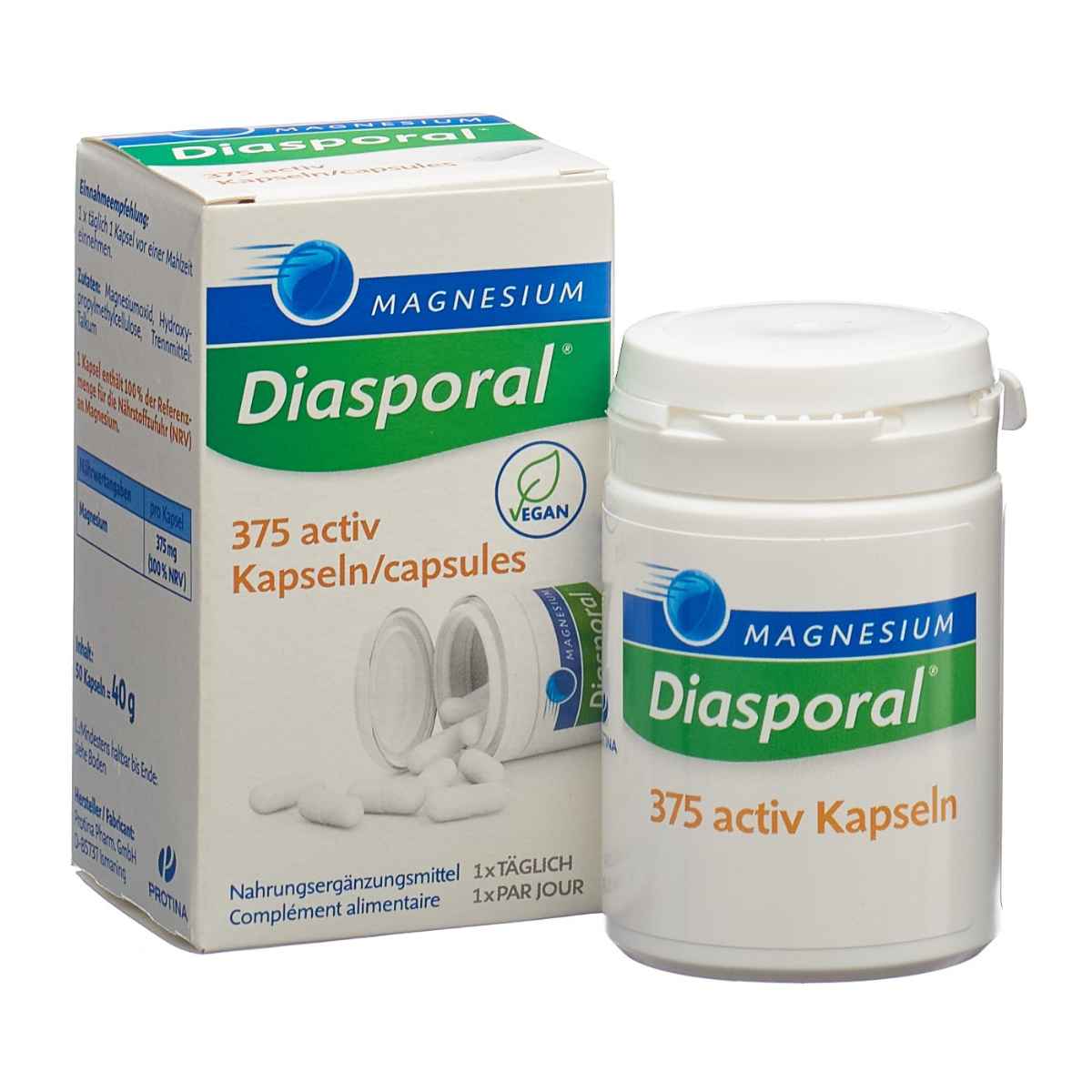 MAGNESIUM Diasporal 375 activ Kapseln 50 Stück