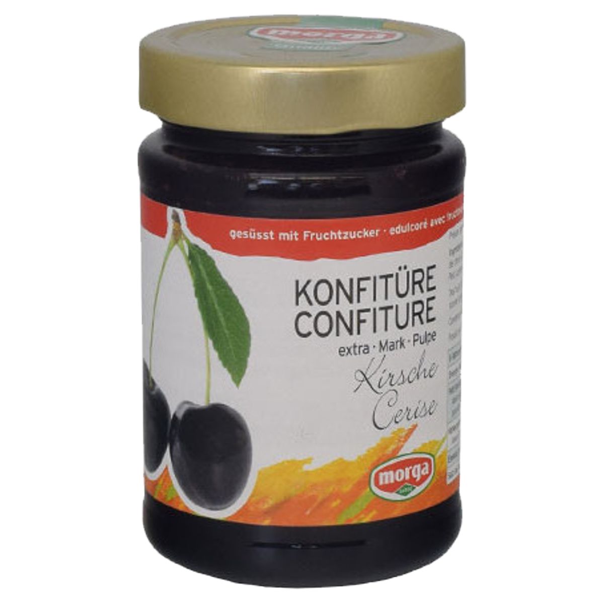 Morga Konfitüre Kirschen schwarz Fruchtzucker 350 g