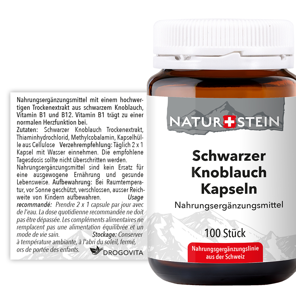 Naturstein Schwarzer Knoblauch Kapseln 100 Stück