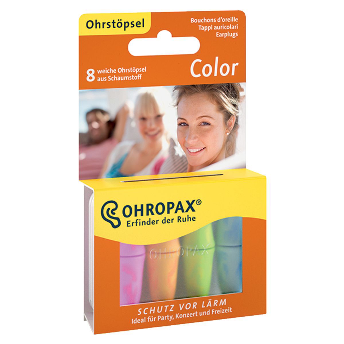 Ohropax Color Bunte Ohrstöpsel aus Schaumstoff