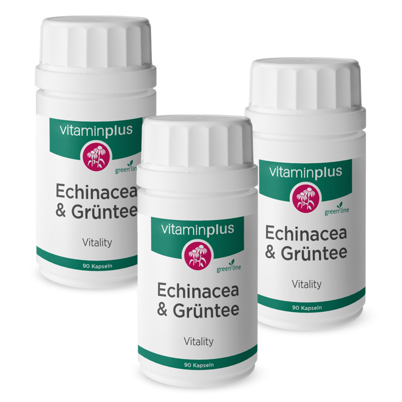 Vitaminplus Echinacea & Grüntee Kapseln 3 x 90 Stück