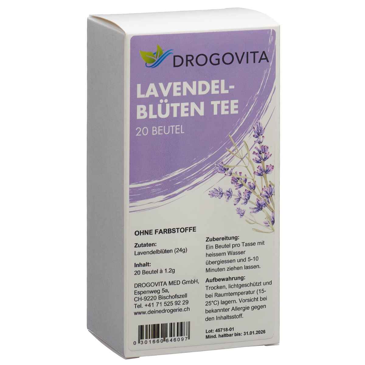 DROGOVITA Lavendel Tee Beutel 20 Stück