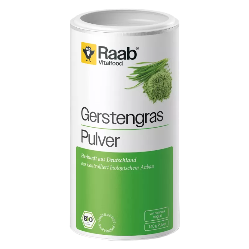 Raab Bio Gerstengras Pulver Dose 140 g