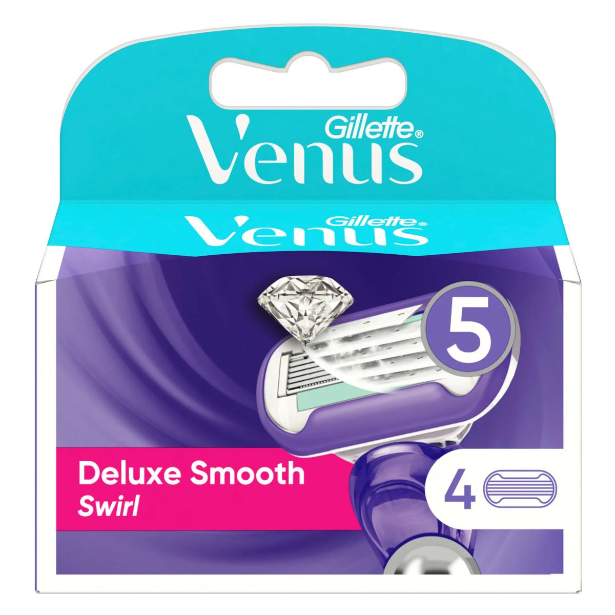 GILLETTE Venus Deluxe Smooth Klingen Swirl 4 Stück