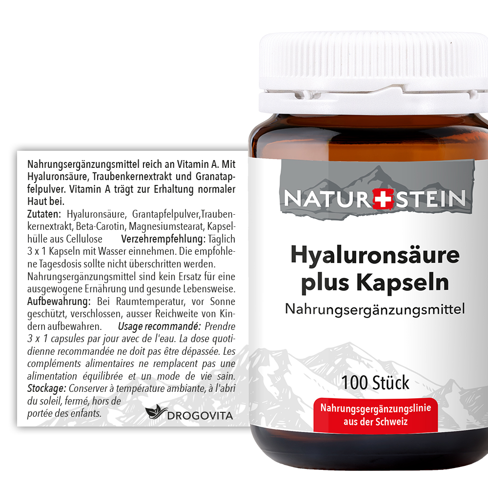 Naturstein Hyaluronsäure plus Kapseln 100 Stück