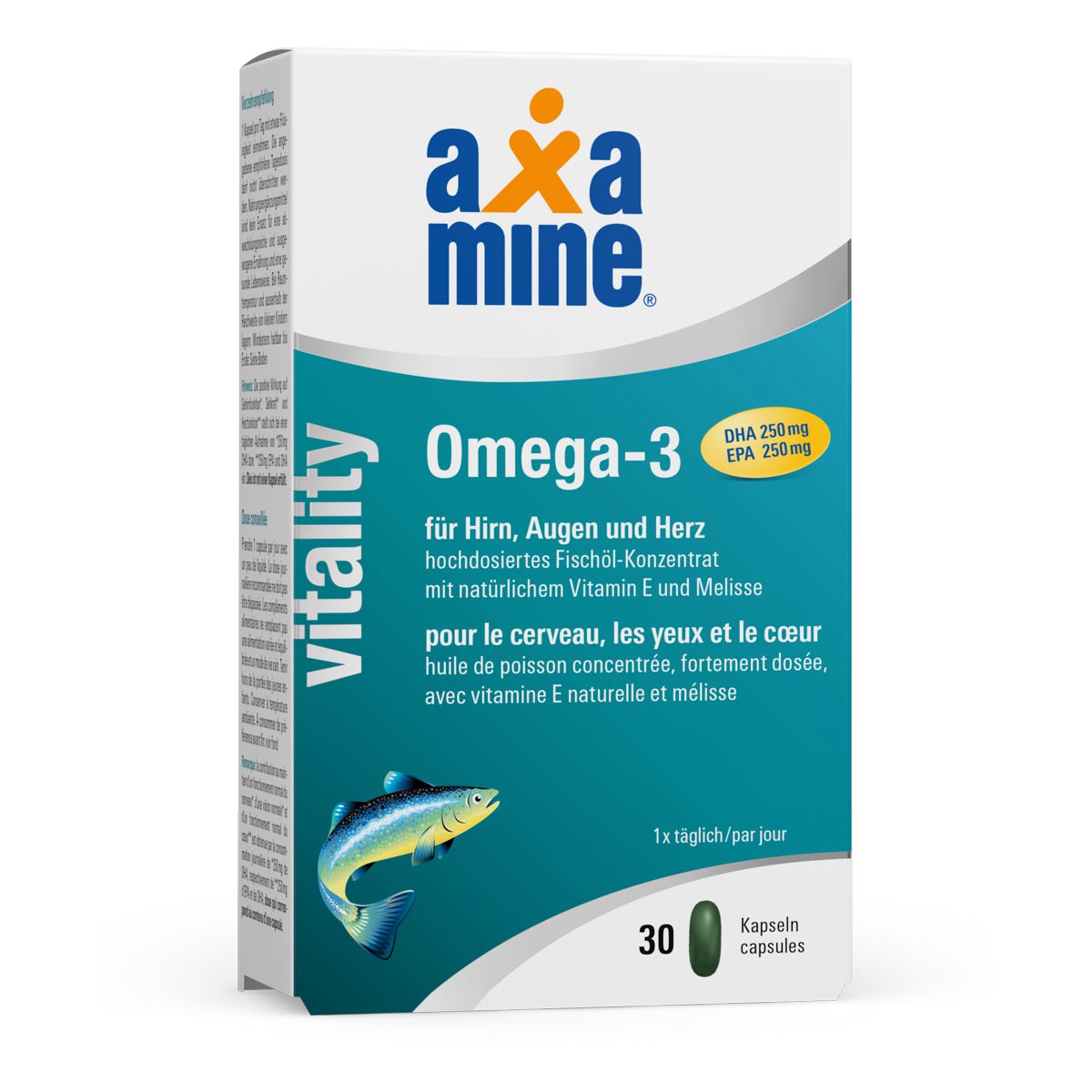 Axamine Omega-3 Kapseln für Hirn, Augen und Herz