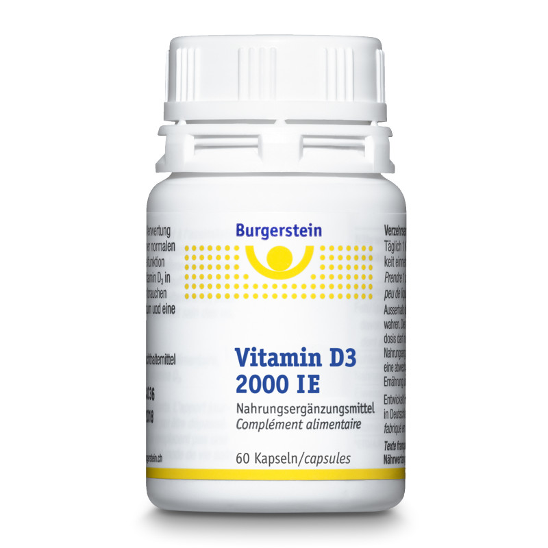 Burgerstein Vitamin D3 Kapseln 2000 IE Dose 60 Stück