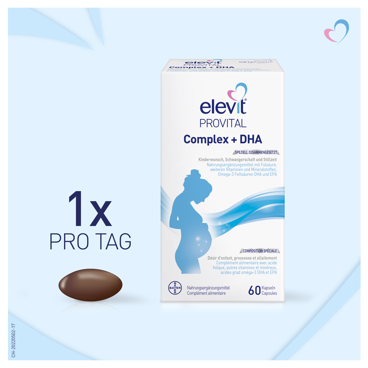 Elevit Provital Complex + DHA Kapseln 3x 60 Stück