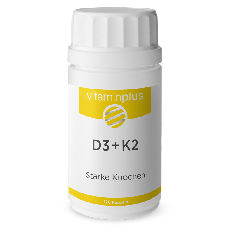 Vitaminplus Vitamin D3 + K2 Kapseln für starke Knochen