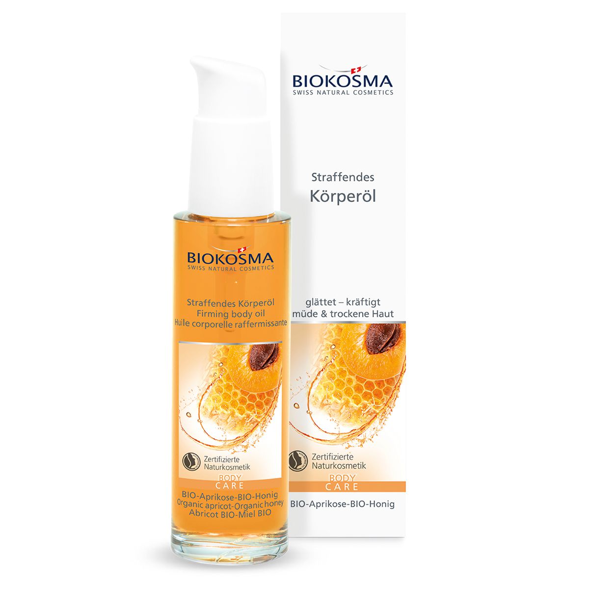 BIOKOSMA Straffendes Körperöl BIO-Aprikose-BIO-Honig 100 ml