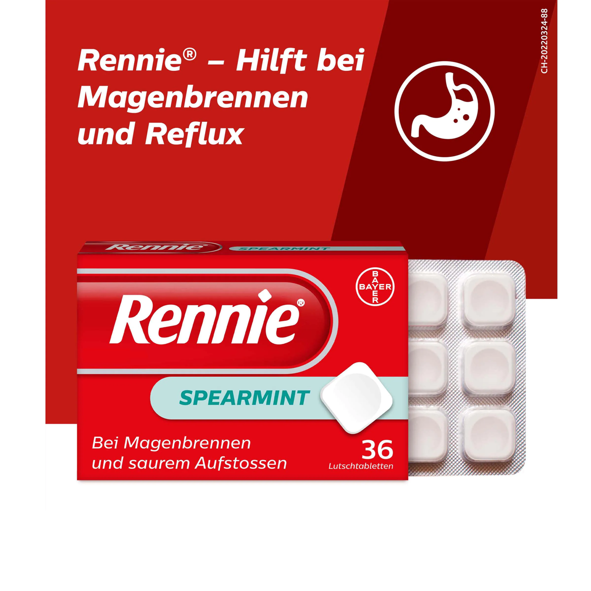 Rennie Spearmint Lutschtabletten 36 Stück