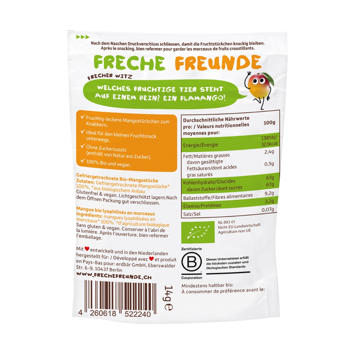 Freche Freunde Fruchtchips Mango 14 g