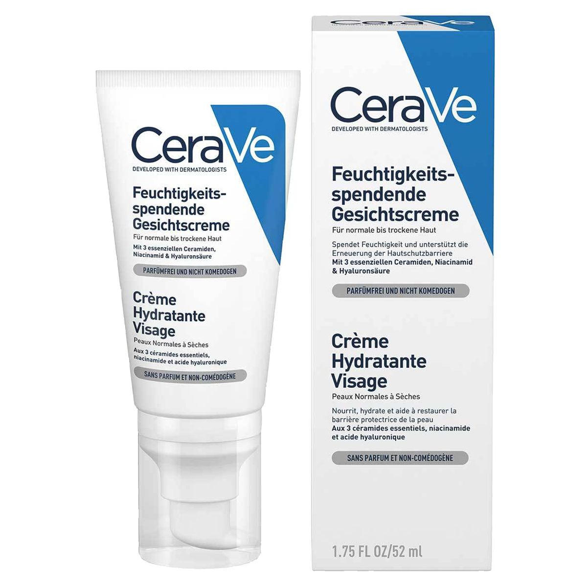 CeraVe Feuchtigkeitsspendende Gesichtscreme Dispenser 52 ml