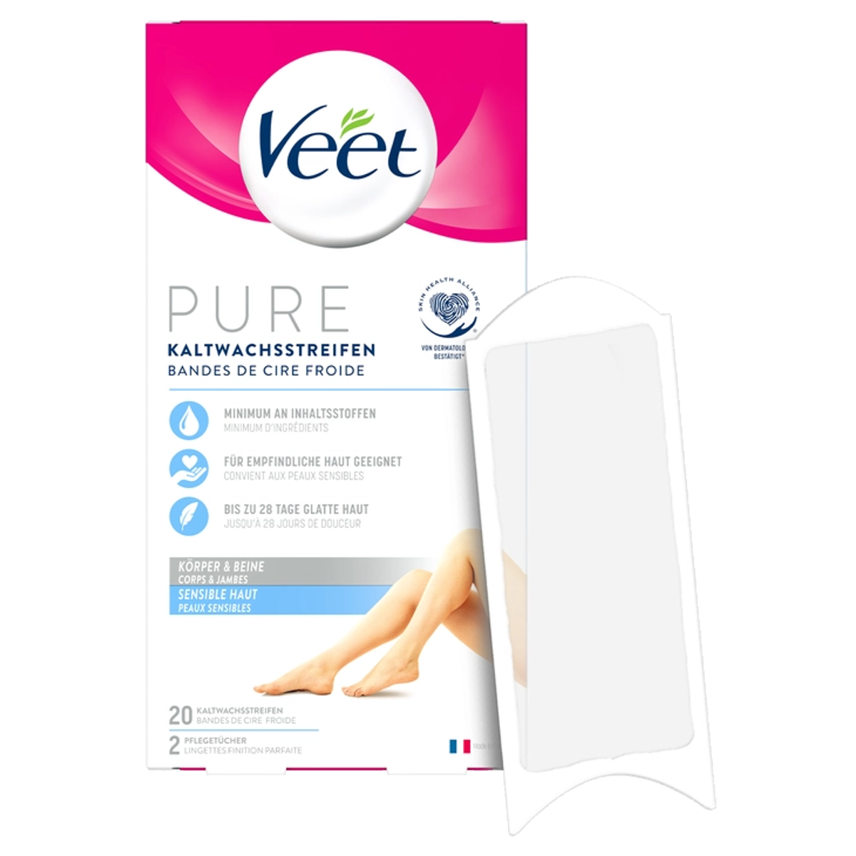 Veet Kaltwachsstreifen Beine und Körper sensible Haut 10x 2 Stück