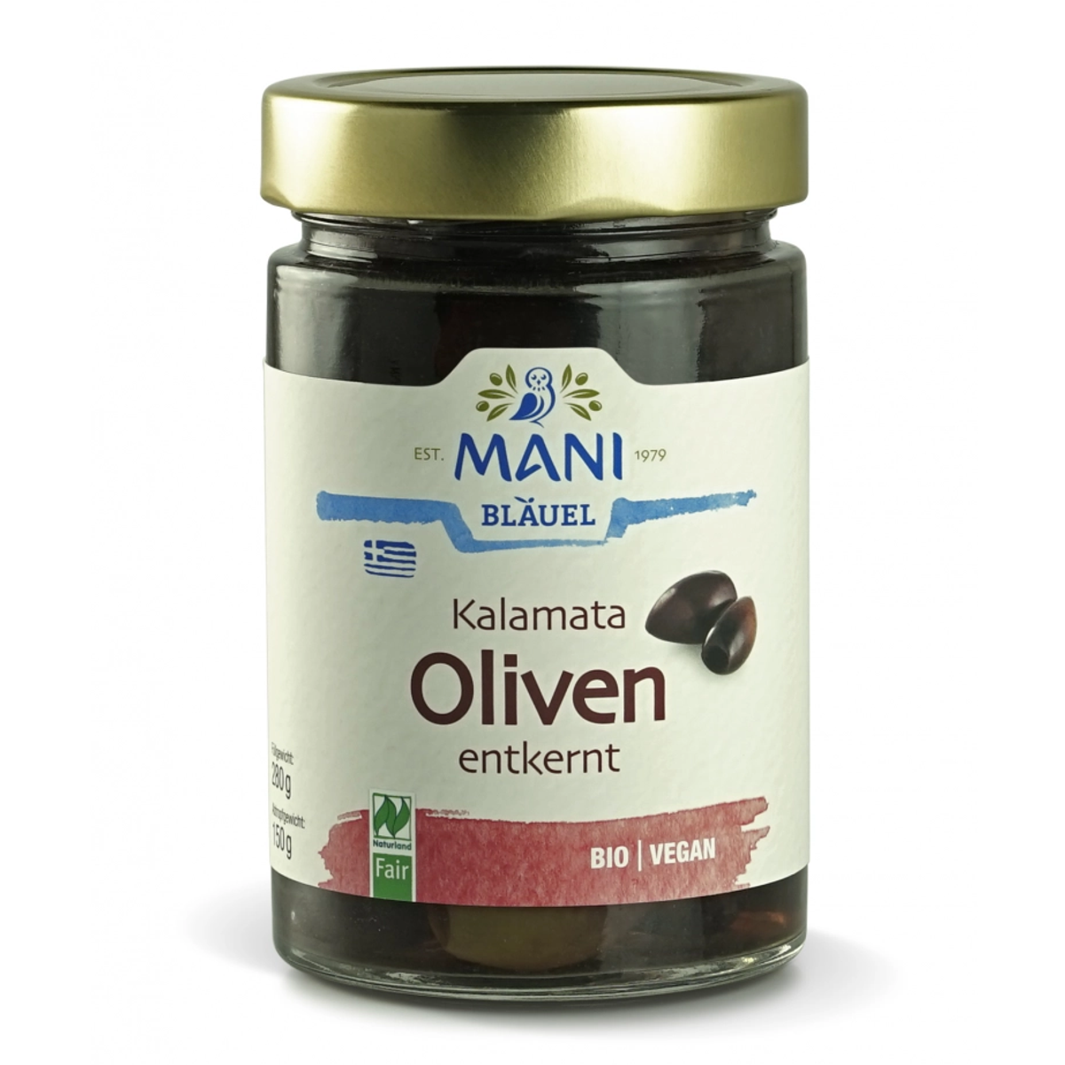 MANI Kalamata Oliven in Lake entkernt 280 g