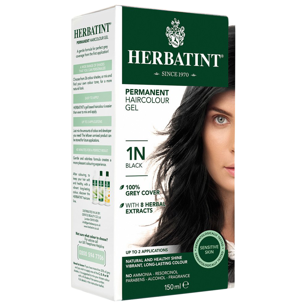 HERBATINT Haarfärbegel 1N Schwarz Fl 150 ml