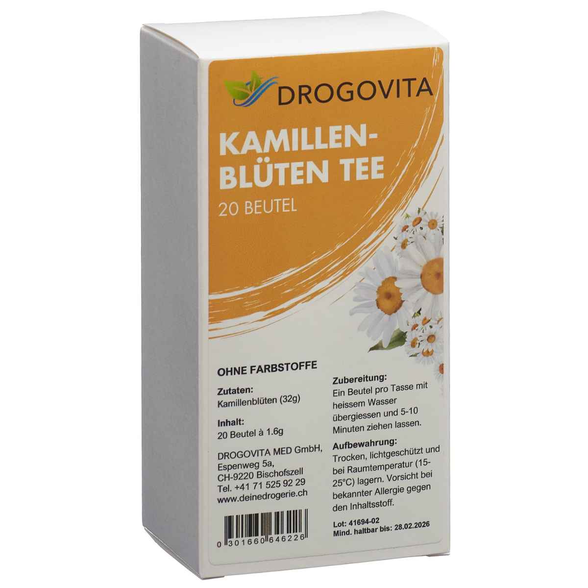 DROGOVITA Kamillen Tee Beutel 20 Stück