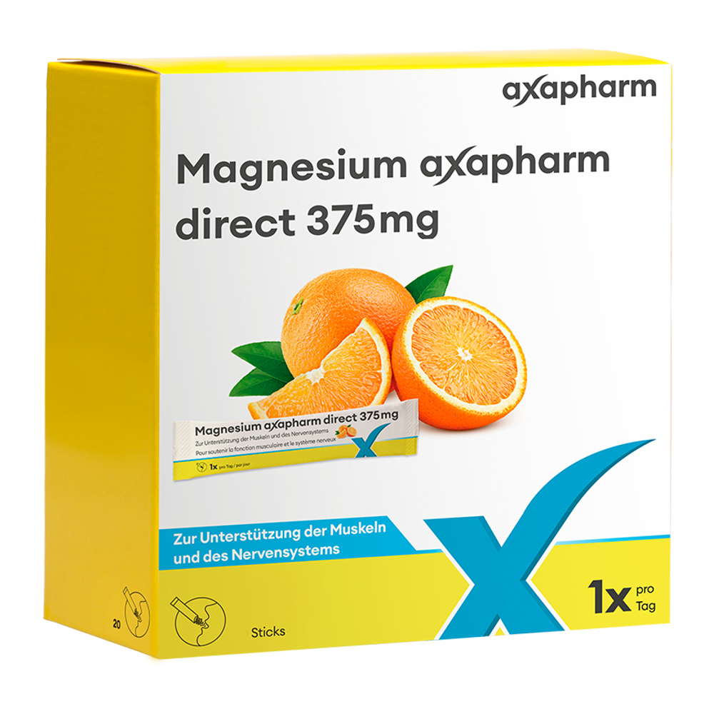 Magnesium Axapharm direct Sticks 375 mg 50 Stück