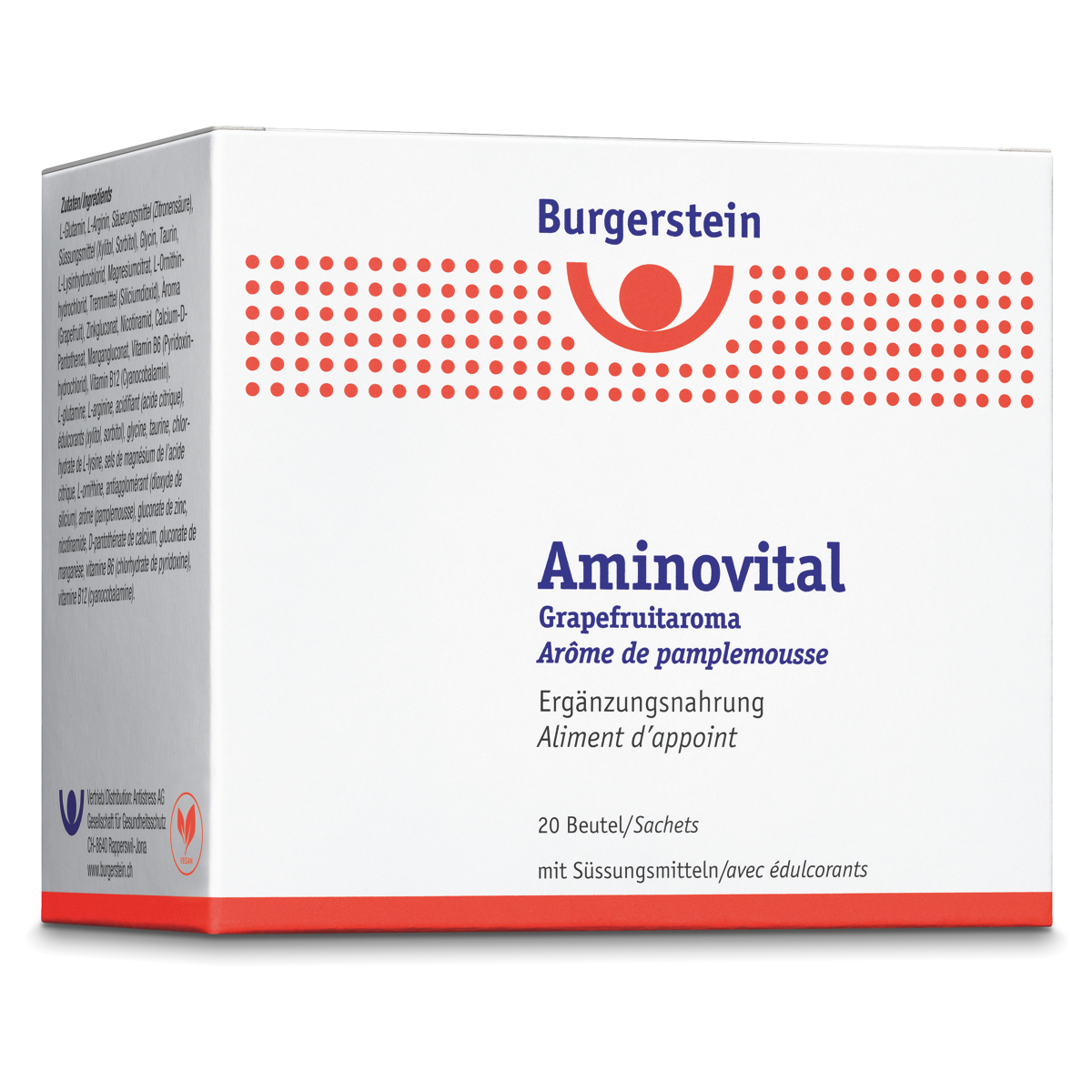 Burgerstein Aminovital Pulver Grapefruitaroma 20 Beutel