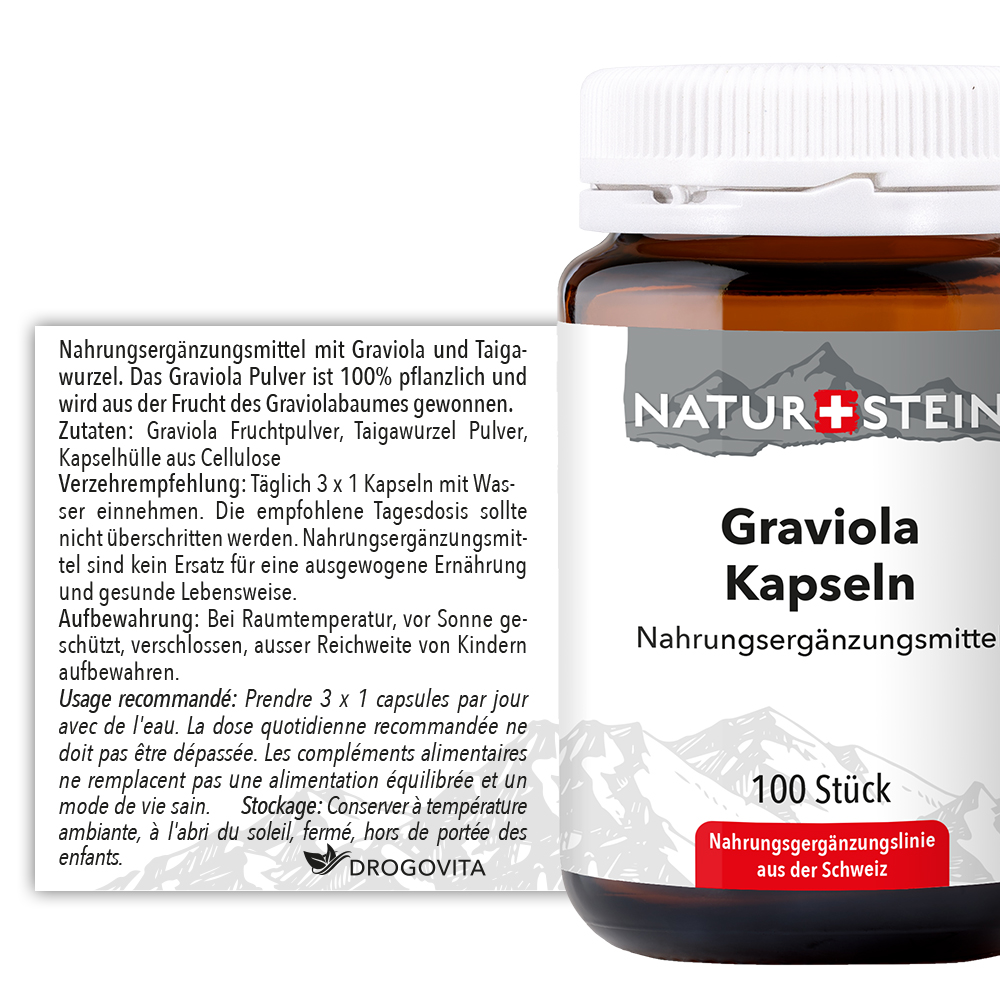 Naturstein Graviola Kapseln 100 Stück