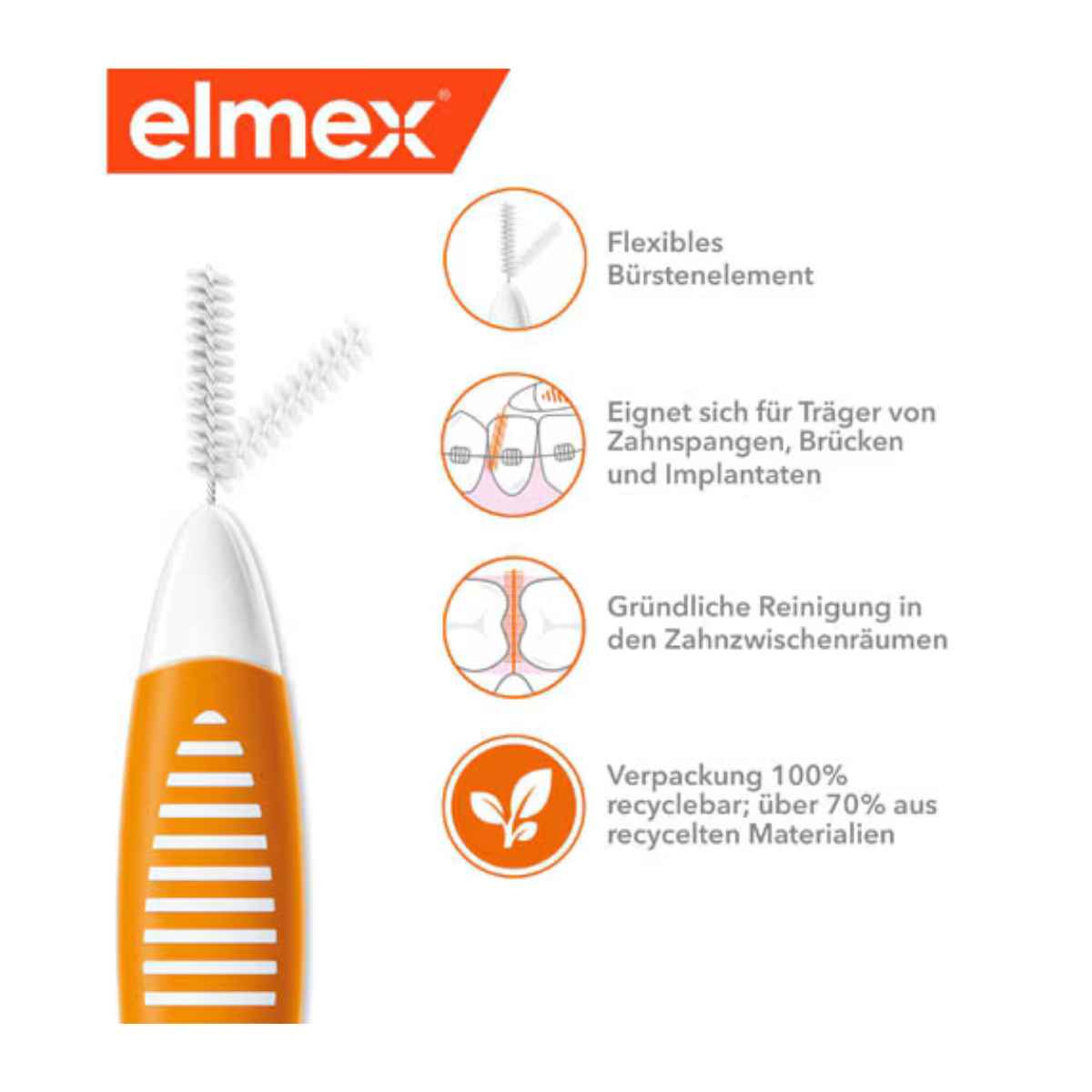 ELMEX Interdentalbürsten 0.45mm orange 8 Stück