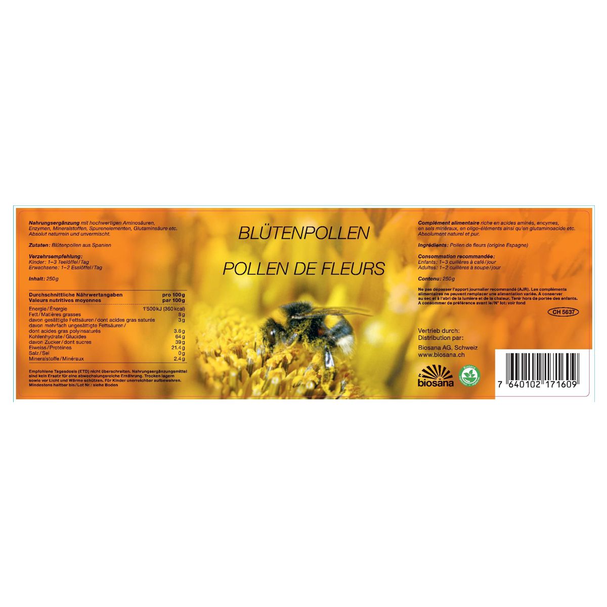 Biosana Blütenpollen Granulat 250 g