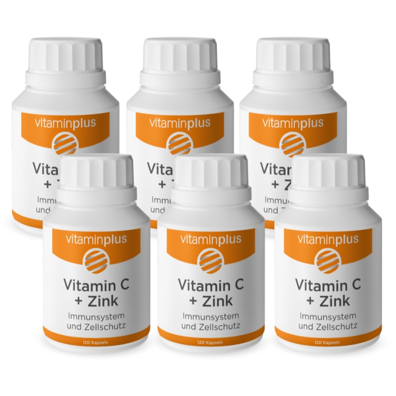 Vitaminplus Vitamin C + Zink Kapseln 6x 120 Stück