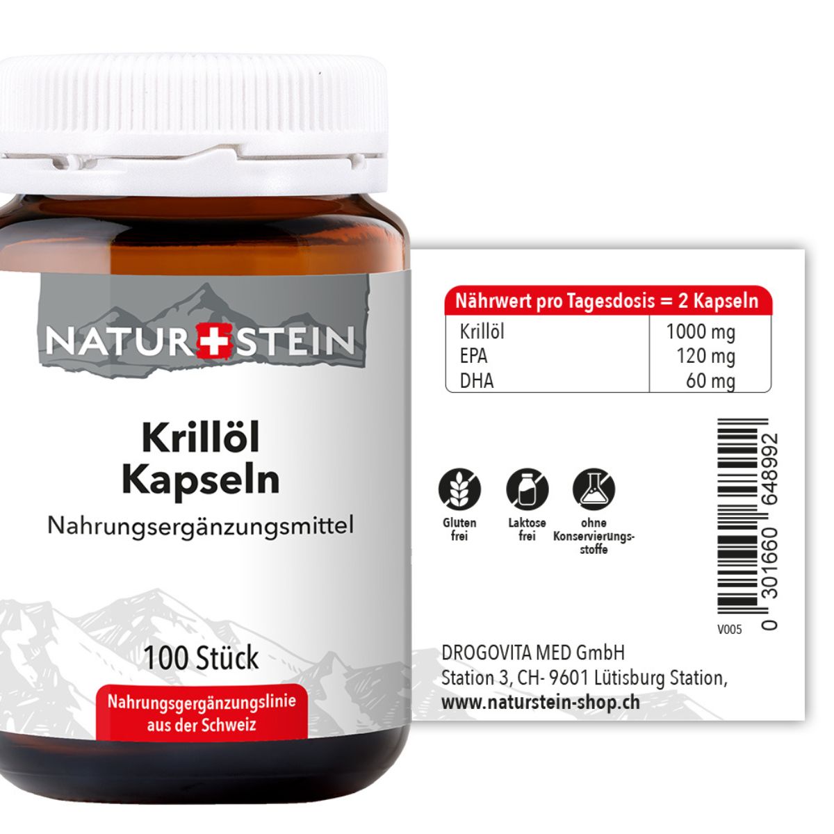 Naturstein Krillöl Kapseln 100 Stück