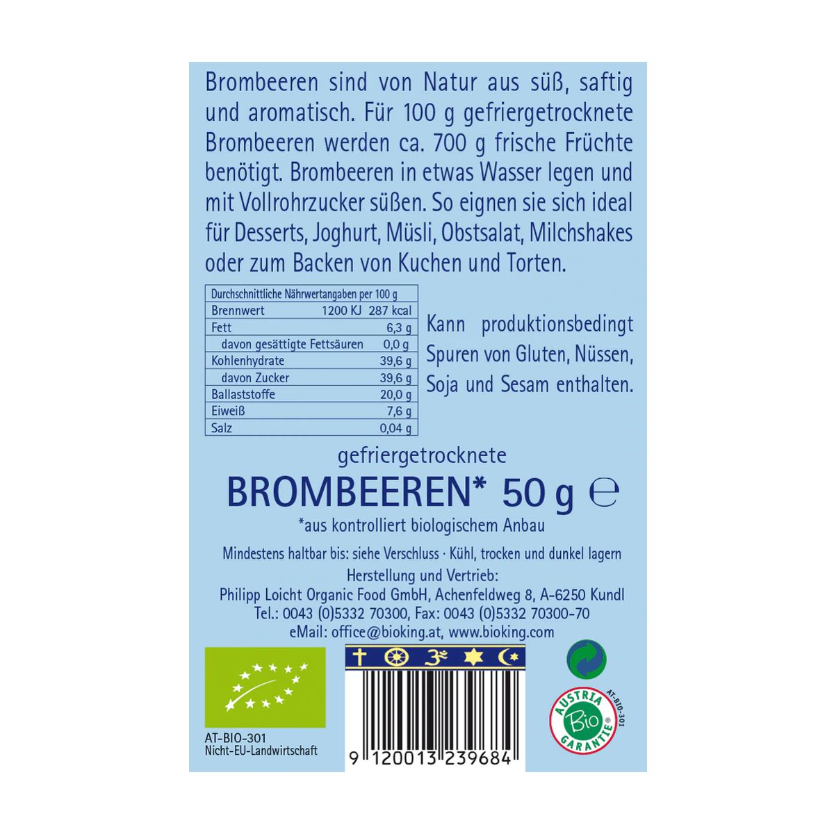 Bioking Brombeeren gefriergetrocknet 50 g