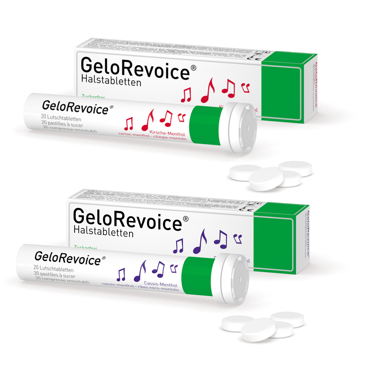 Gelorevoice Cassis-Kirsche-Menthol Duo 2x 20 Stück