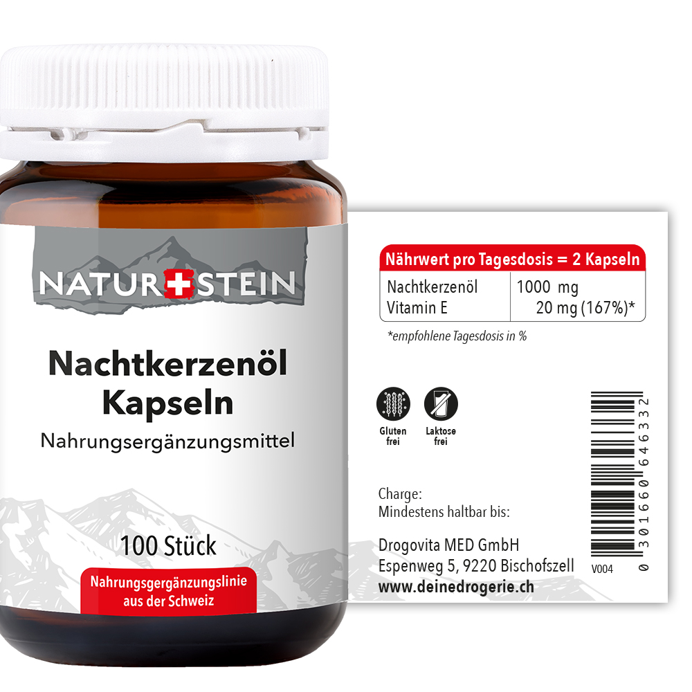 Naturstein Nachtkerzenöl Kapseln 100 Stück