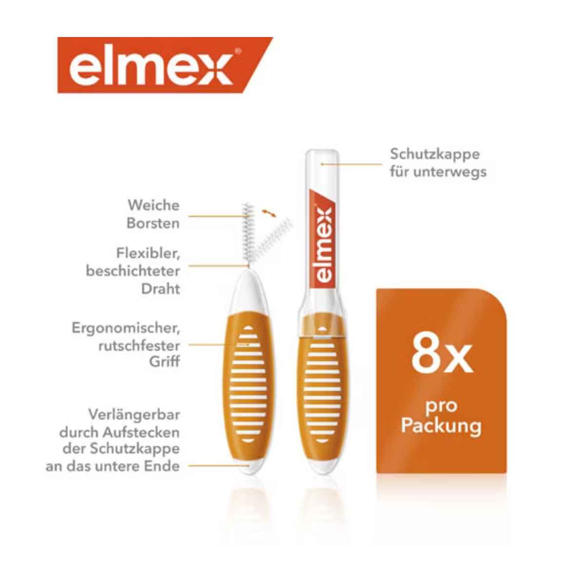 ELMEX Interdentalbürsten 0.45mm orange 8 Stück