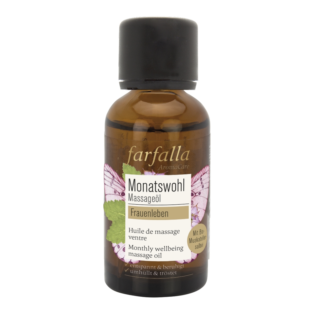 FARFALLA Frauenleben Monatswohl Massageöl Muskateller 30 ml