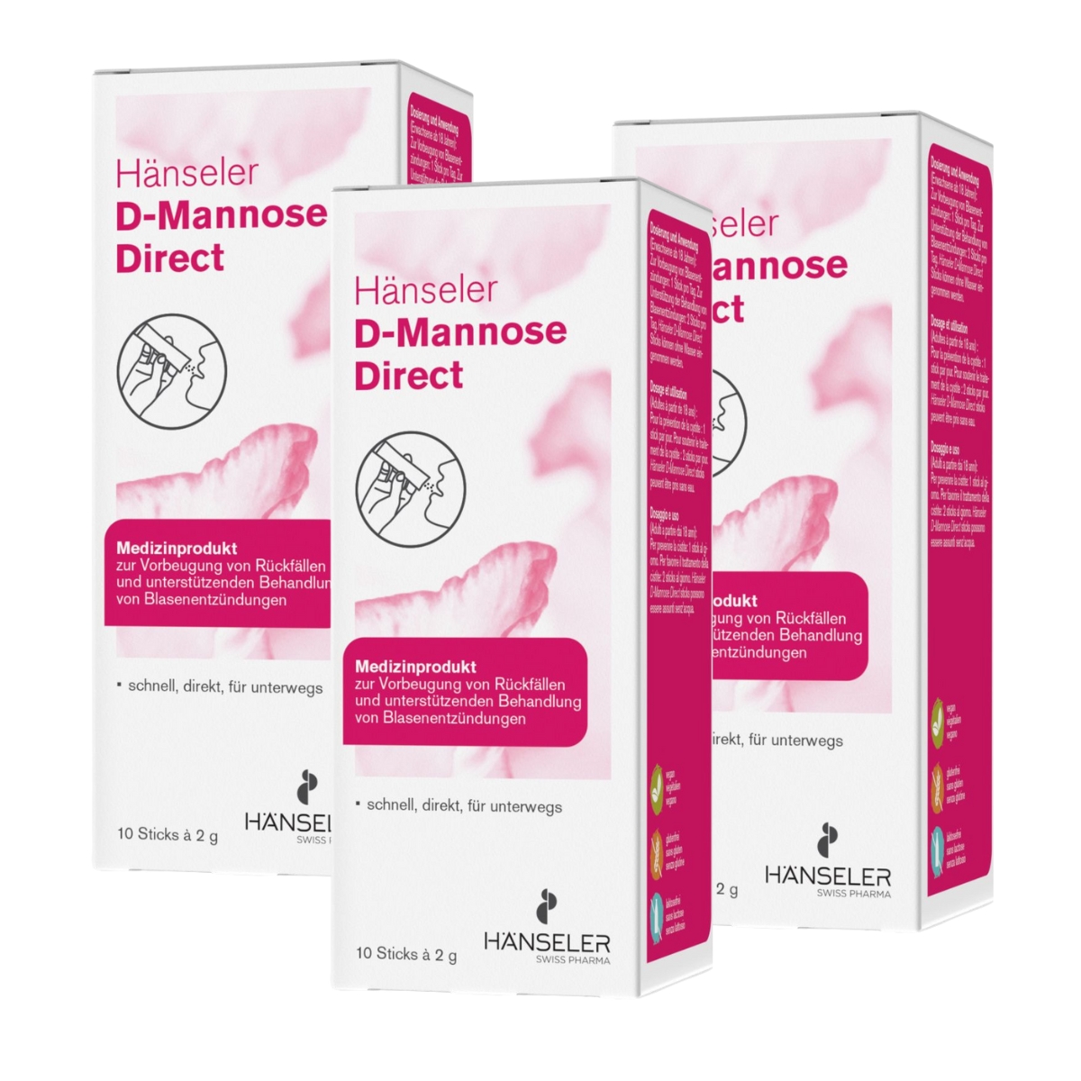 Hänseler D-Mannose Direct Stick 3 x 10 Stück