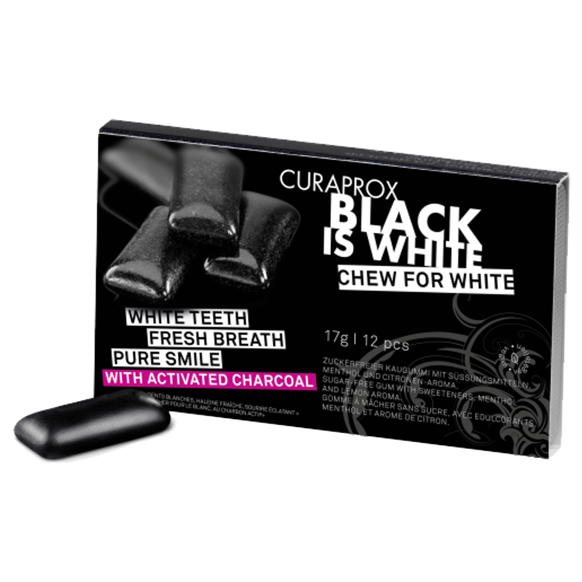 Curaprox Black is White Kaugummi Blister 12 Stück