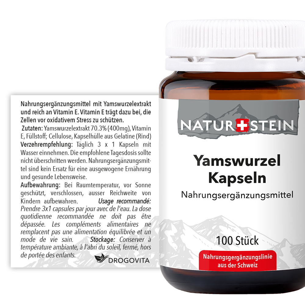 Naturstein Yamswurzel Kapseln 100 Stück