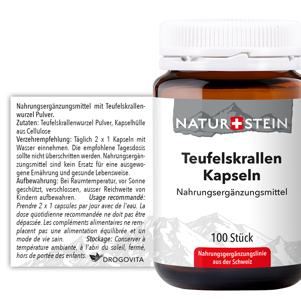 Naturstein Teufelskrallen Kapseln 100 Stück